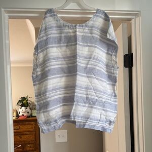 Cynthia Rowley Blue and White Striped Top